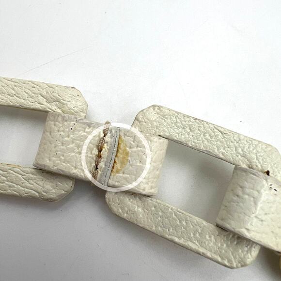 Prada White Leather Chain Link Belte - Picture 6 of 8